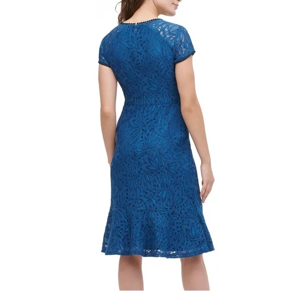 Kensie Lace Flounce Midi Dress - Picture 2 of 8